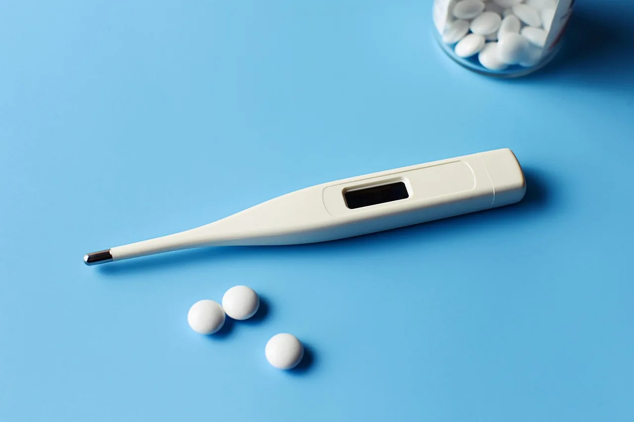 thermometer, medicine, pills, cold, sick, ill, health, healthcare, illness. Healthcare Email Marketing Trends to Test